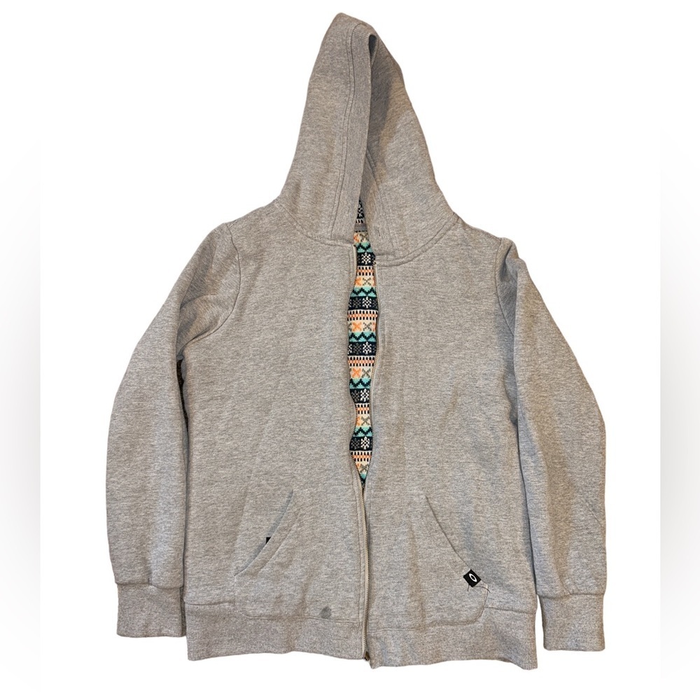 Vintage Oakley Hooded Full Zip Womens Size XL Reversible Jacket Coat Gray GUC